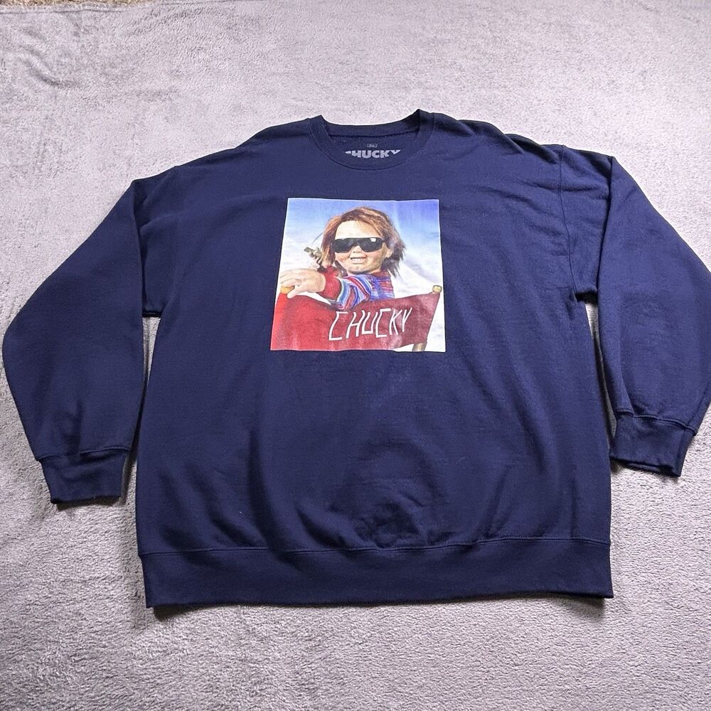 Chucky Graphic Crewneck Sweatshirt Mens XL Universal Studios Horror Movie
